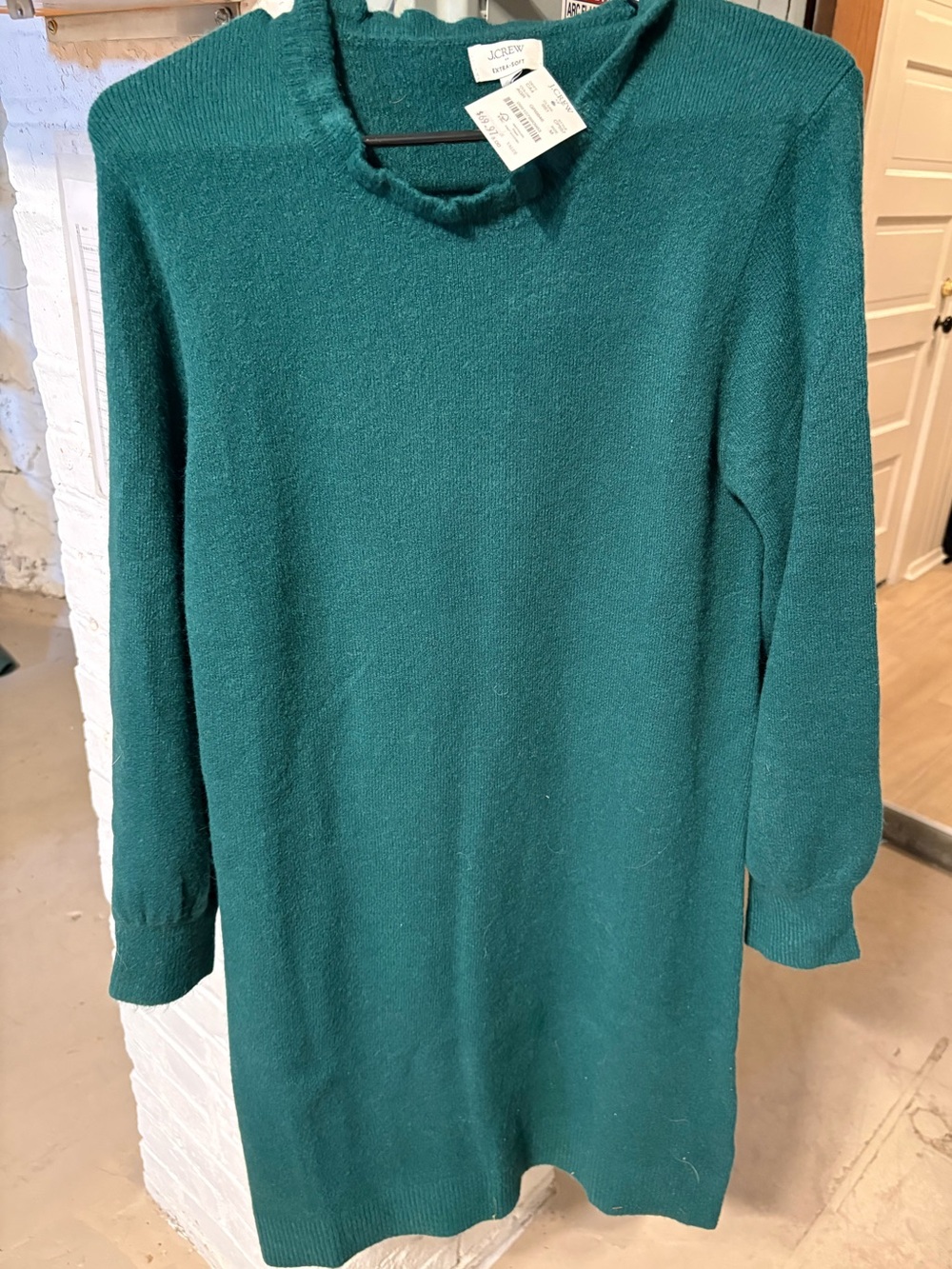 J. Crew Emerald Green Long Sleeve Knit Dress